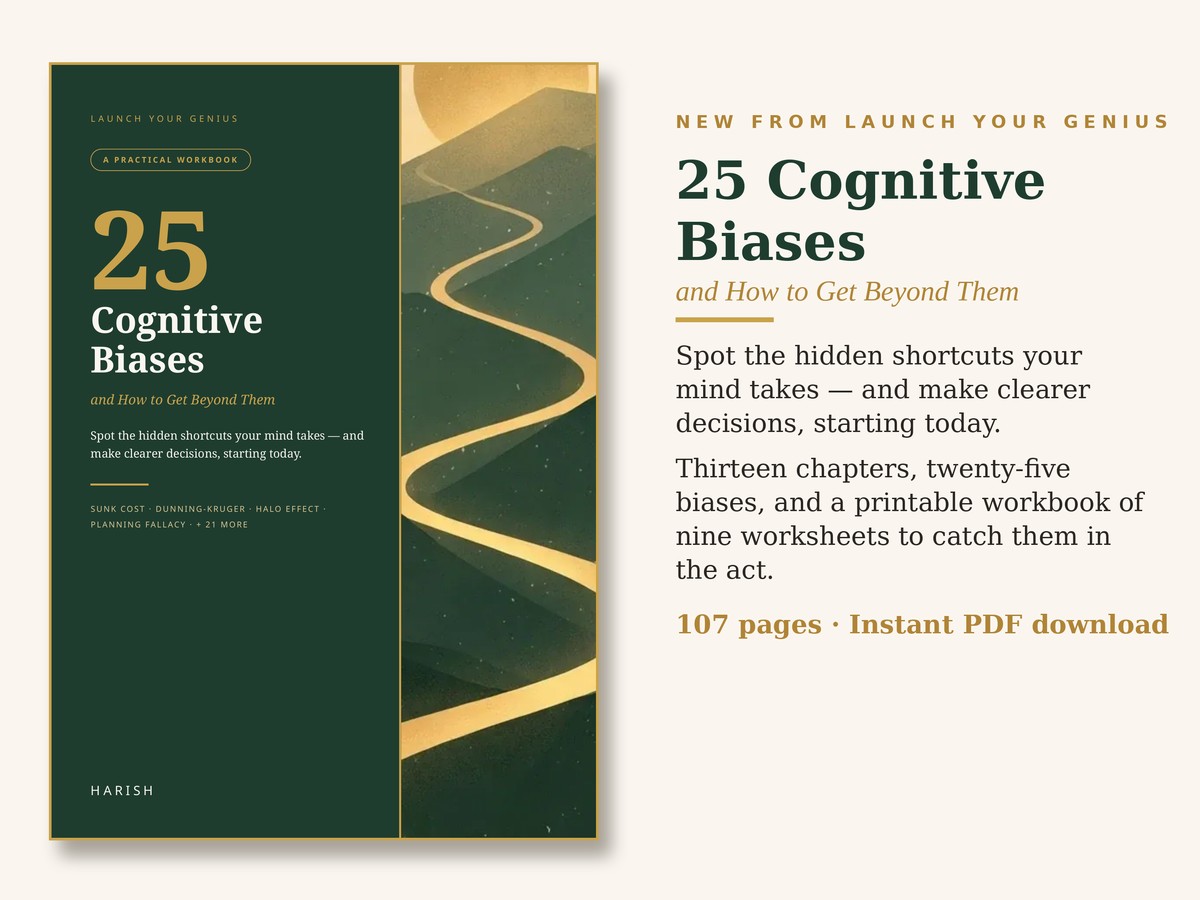 Cover of the book 25 Cognitive Biases and How to Get Beyond Them by Harish
