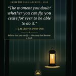 Limiting beliefs quote card - Believe that you can fly, J.M. Barrie - Launch Your Genius